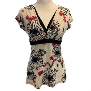 Mm Mm Mm Floral Tie Back Ladies Top